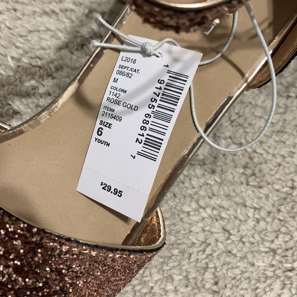 Children’s Place Rose Gold Holiday Dress Shoes youth size 6 - Picture 7 of 8